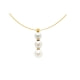3 White Freshwater Pearls Cable Necklace and Yellow Gold 750/1000