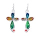 Multicolor Cross Pendant and Earrings Set
