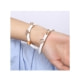 Armband Doppelt Reihe-Charme-Weiss Leder und Beads