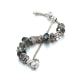 Black Charm's and Beads Bracelet and Stainless Steel