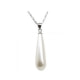 White Simulated pearl in mother of pearl Pendant Necklace and 925/1000 Silver 