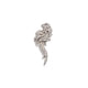 White Crystal Parrot Brooch and Rhodium plated