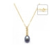 Black Freshwater Pearl and Diamonds Pendant and Yellow Gold 750/1000