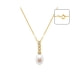 White Freshwater Pearl and Diamonds Pendant and Yellow Gold 750/1000