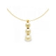 3 Golden Freshwater Pearls Cable Necklace and Yellow Gold 750/1000
