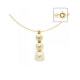 3 Golden Freshwater Pearls Cable Necklace and Yellow Gold 750/1000