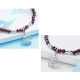 Red Garnet Pearls and White Swarovski Crystal Element Monkey Anklet