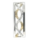 White Swarovski Crystal Elements and 925 Silver and Gold Rectangle Pendant