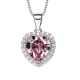  Clear Pink and White Swarovski Crystal Elements Heart Pendant