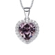 Purple and White Swarovski Crystal Elements Heart Pendant
