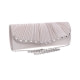 Handbag - Evening Beige Pouch and White Crystal