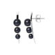 3 Black Cultured Pearls and 925 Silver Earrings