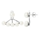 6 White Cultured Pearls and 925 Silver Earrings