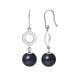 Black Freshwater Pearl, Hooks Earrings and Sterling Silver 925/1000