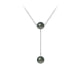 2 Tahitian Pearls and 925 Sterling Silver Woman Necklace