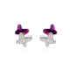 Boucles d'oreilles Papillons en Cristal de Swarovski Element violet 