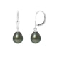 Black Tahitian Pearls Dangling Earrings and Silver 925/1000
