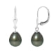 Black Tahitian Pearls Dangling Earrings and Silver 925/1000