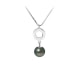 Black Tahitian Pearl Pendant Necklace and Sterling Silver 925