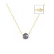 Singapore Chain Necklace Yellow Gold 750/1000 and Black Pearl Culture