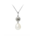 Collana e ciondolo in cristallo e perla bianca e 925 argento