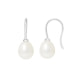 White Freshwater Pearls Hooks Earrings and White gold 375/1000
