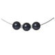 Collier Cable en Argent 925 et 3 Perles de Culture Noires