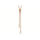 White Swarovski Elements Crystal and double Pearls Necklace and Rose Gold Plated