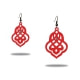 Red Silicone Gum Arabesque Dangling Earrings