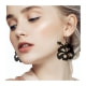 Black Silicone Gum Hibiscus Dangling Earrings