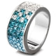 White and Blue Swarovski Crystal Elements Ring