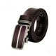 Men's Brown Textured Leather Belt and Silver Steel Buckle