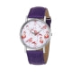 Reloj de moda de Flamante Rosa y pulsera de cuero Purpura