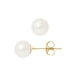 Boucles d'Oreilles Perles de Culture Blanches 7.5 mm et or jaune 750/1000
