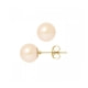 7.5 mm pink Freshwater Pearls Earrings and yellow gold 750/1000 0,3 gr