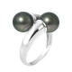 8mm Double Tahitian pearls and 925 sterling silver ring