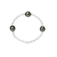 Bracelet 3 Perles de Tahiti de 9 mm en Argent 925/1000