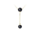 8-9 mm 2 Perlen Halskette mit Schwarzen Zuchtperlen und 750/1000 Gelbgold