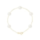 5 White Freshwater Pearls Bracelet and 750/1000 Yellow Gold