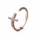 Pink Gold Plated Cross Ring and White Cubic Zirconia