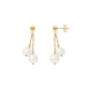 Double White Freshwater Pearls Dangling Earrings and yellow gold 750/1000