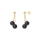 Double Black Freshwater Pearls Dangling Earrings and yellow gold 750/1000