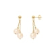 Double Natural Pink Freshwater Pearls Dangling Earrings and yellow gold 750/1000 0,7 gr