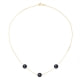 Collier Chaine Forcat Or jaune 750/1000 et 3 Perles de Culture Noires