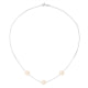 3 Pink Freswhater Pearl and white Gold 750/1000 Chain Necklace