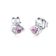 Cat Earrings made with Pink Crystal from Swarovski and 925 Silver