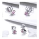 Cat Earrings made with Pink Crystal from Swarovski and 925 Silver