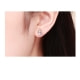 Boucles d'oreilles Chat orné de Cristal de Swarovski Rose et Argent 925
