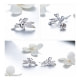 Boucles d'oreilles Fée orné de Cristal de Swarovski Blanc et Argent 925