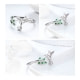 Adjustable Colibri Ring with Swarovski Crystal Green and 925 Silver